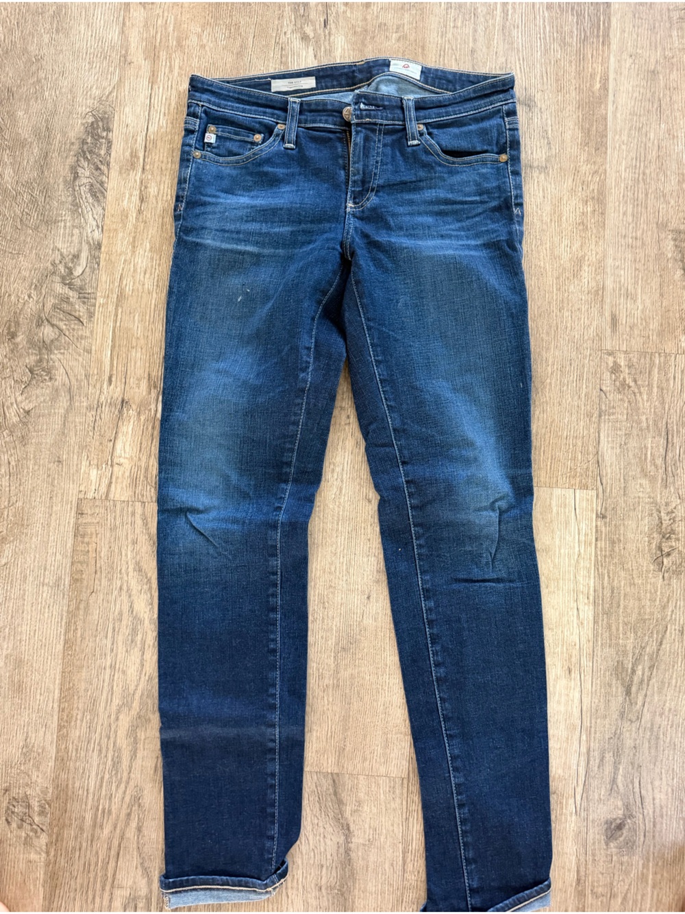 Ag Adriano Goldschmied Women’s  Skinny Jeans in Dark Blue Wash